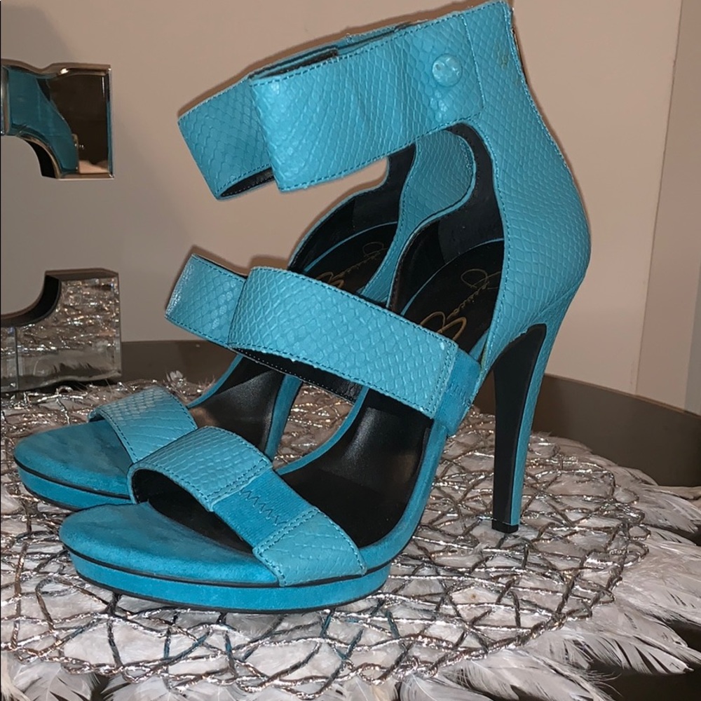 Snake Embossed Jessica Simpson Heels
